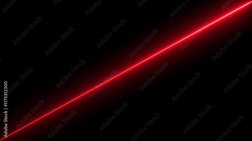 Abstract animation of glowing horizontal neon lines streaming across on the screen. neon line icon animation glowing line Light effect icon on black background