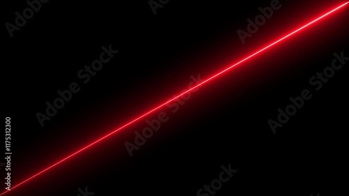Abstract animation of glowing horizontal neon lines streaming across on the screen. neon line icon animation glowing line Light effect icon on black background