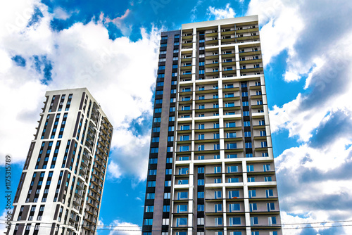 Residential buildings being built in a new part of town.