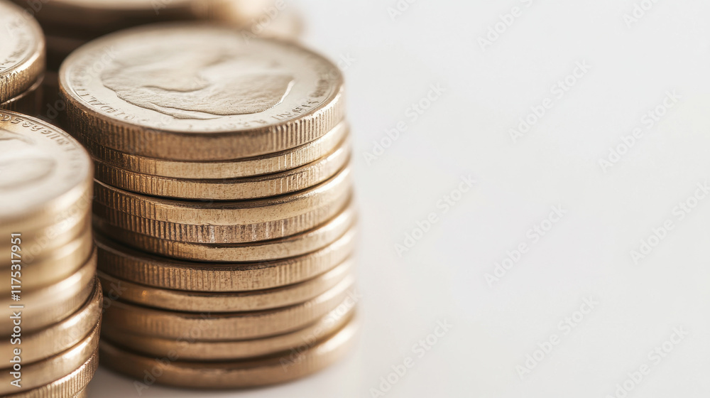 A stack of coins representing wealth, money, and investment in a business and financial A stack of coins representing wealth, money, and investment in a business and financial
