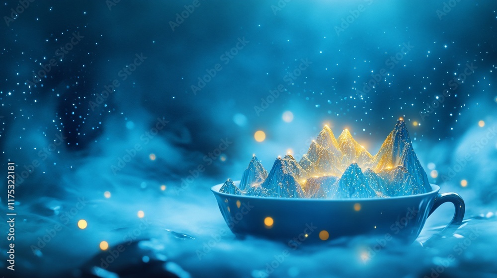 Enchanted Mountain Range in a Teacup: A Digital Fantasy Landscape Enchanted Mountain Range in a Teacup: A Digital Fantasy Landscape