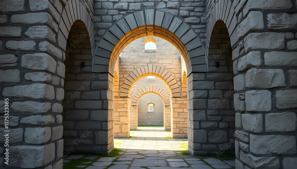Ancient Stone Archways with Weathered Stones Ancient Stone Archways with Weathered Stones