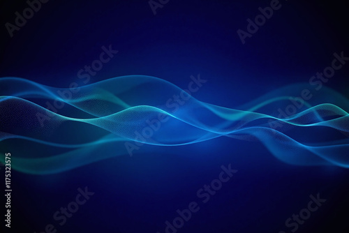 dynamic abstract data waves blue background wavy lines dots