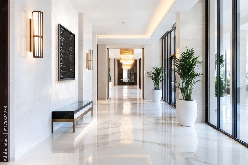 Fototapeta premium A modern home security system control panel mounted on a wall, with a sleek design and a digital touchscreen