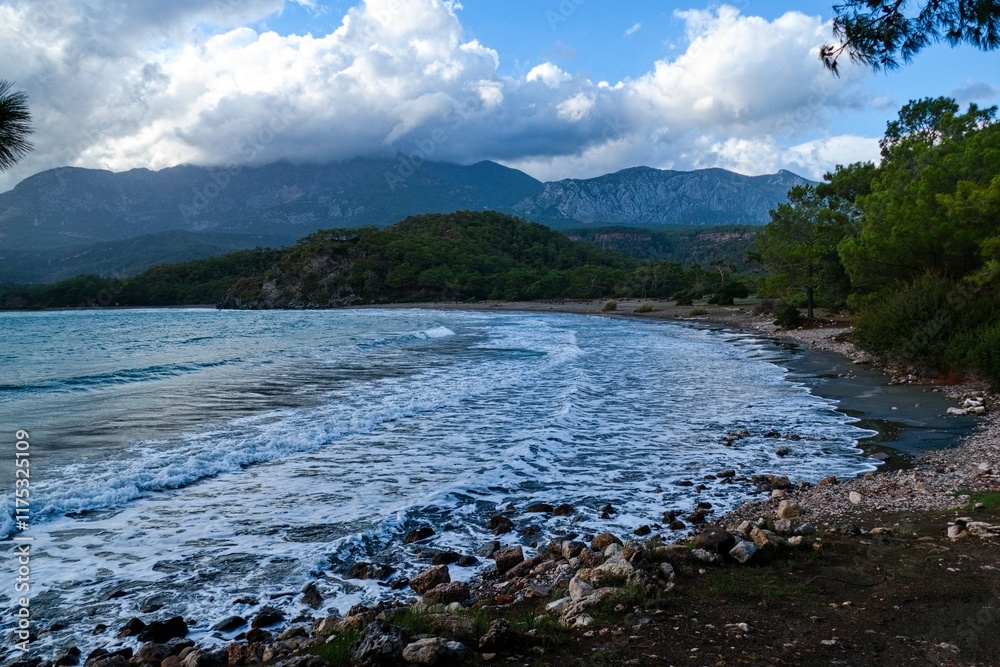 Fototapeta premium mediterranean sea shore in turkey