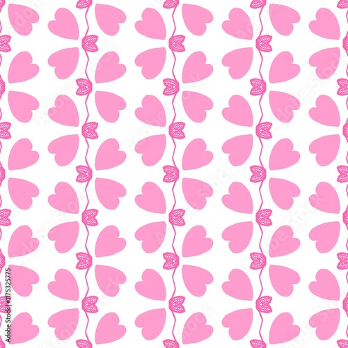 seamless pattern with pink flowers