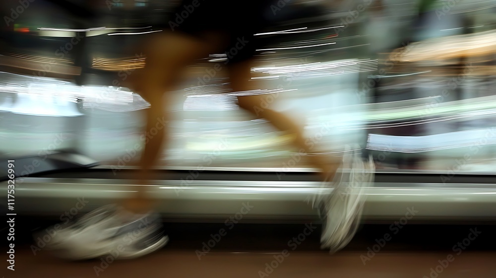 A blurry image of a person running on a treadmill A blurry image of a person running on a treadmill