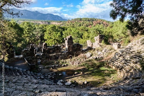 Quadro em tela phaselis antic archeologic site in turkey