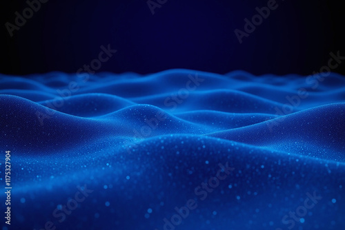 Wallpaper Mural futuristic abstract landscape with blue hills and glowing lines Torontodigital.ca