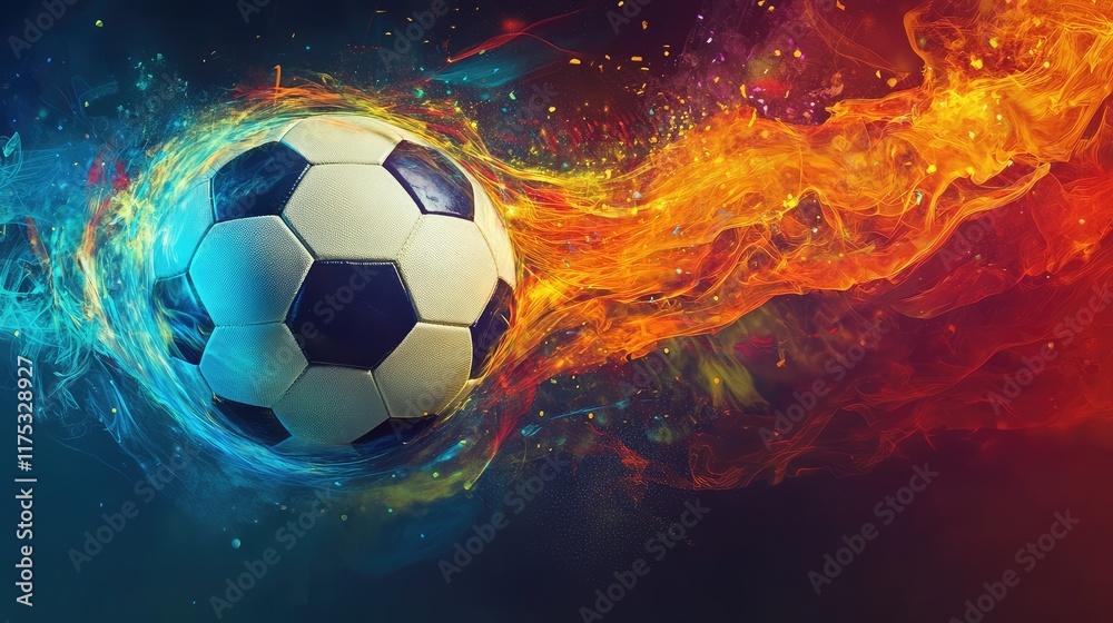 Fototapeta premium PNG Soccer football ball soccer sports Generative Ai