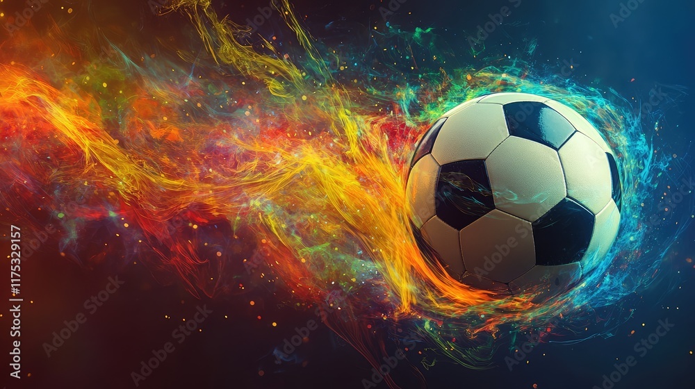 Naklejka premium PNG Soccer football ball soccer sports Generative Ai