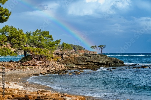 Fototapeta Naklejka Na Ścianę i Meble -  mediterranean sea shore in turkey