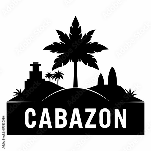 Cabazon Simple Black Silhouette Vector on White Background