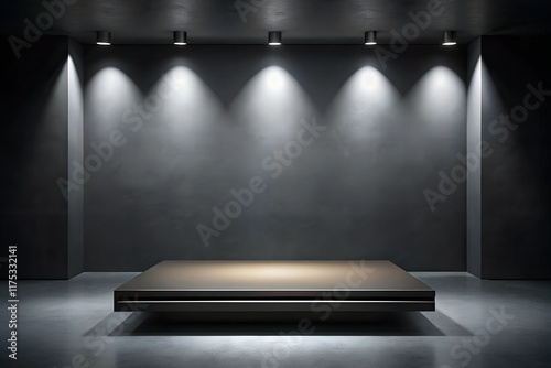 empty stage with spotlights and spotlight