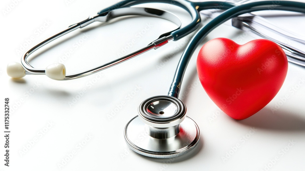 Medical tools with heart symbol Medical tools with heart symbol