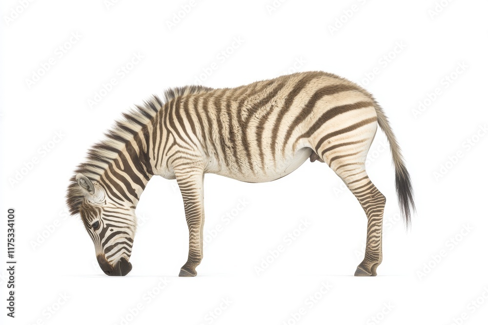 Obraz premium Zebra with a transparent background, a detailed high-resolution PNG ideal for graphic design and digital projects
