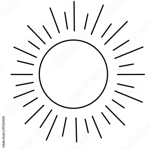 Illustration of the sun icon isolated on a white background.