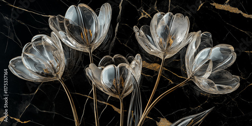 Kartka na międzynarodowy dzień kobiet. Szklany bukiet tulipanów © Paweł Ziółkowski