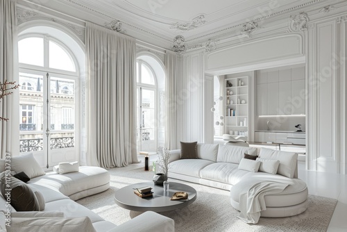 Luxury Parisian Apartment with French Haussmann Heritage Interior and Modern Furnishings