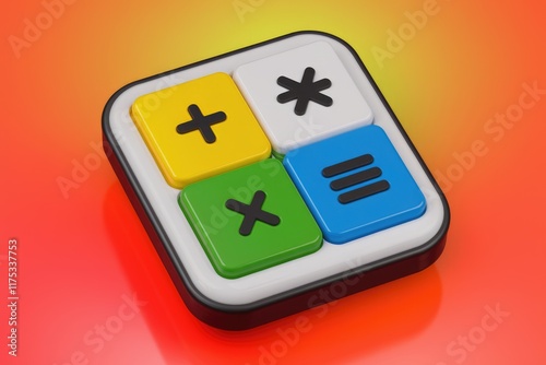 Free Download A colorful, square calculator app icon with plus, minus, multiply, and menu buttons. - GFXLoad