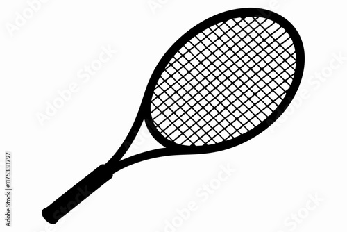 Tennis racket and ball icon Pro Vector.  Tennis Racket and Ball Outline Icon Illustration on White Background Free Vector
