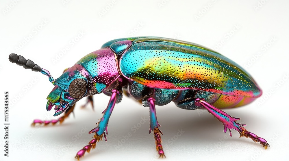 Fototapeta premium Dazzling Jewel Beetle: A Close-Up Look at Nature's Masterpiece