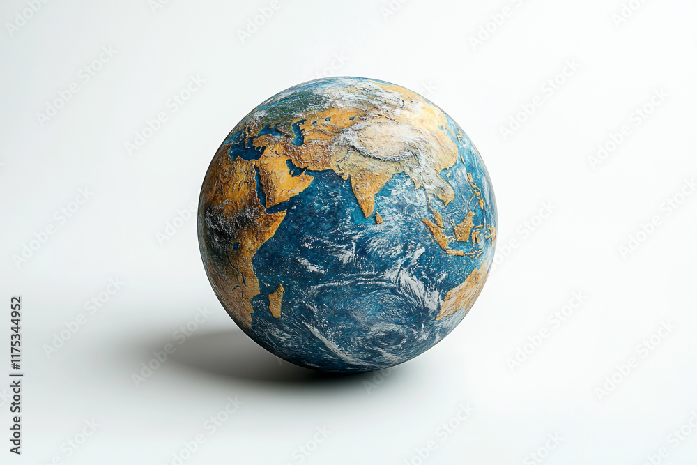 Earth Shaped Like An Egg Resting On White Background Earth Shaped Like An Egg Resting On White Background