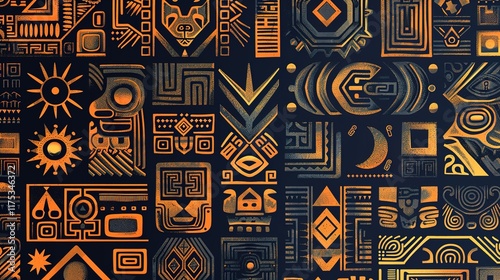 aztec symbol seamless pattern wallpaper