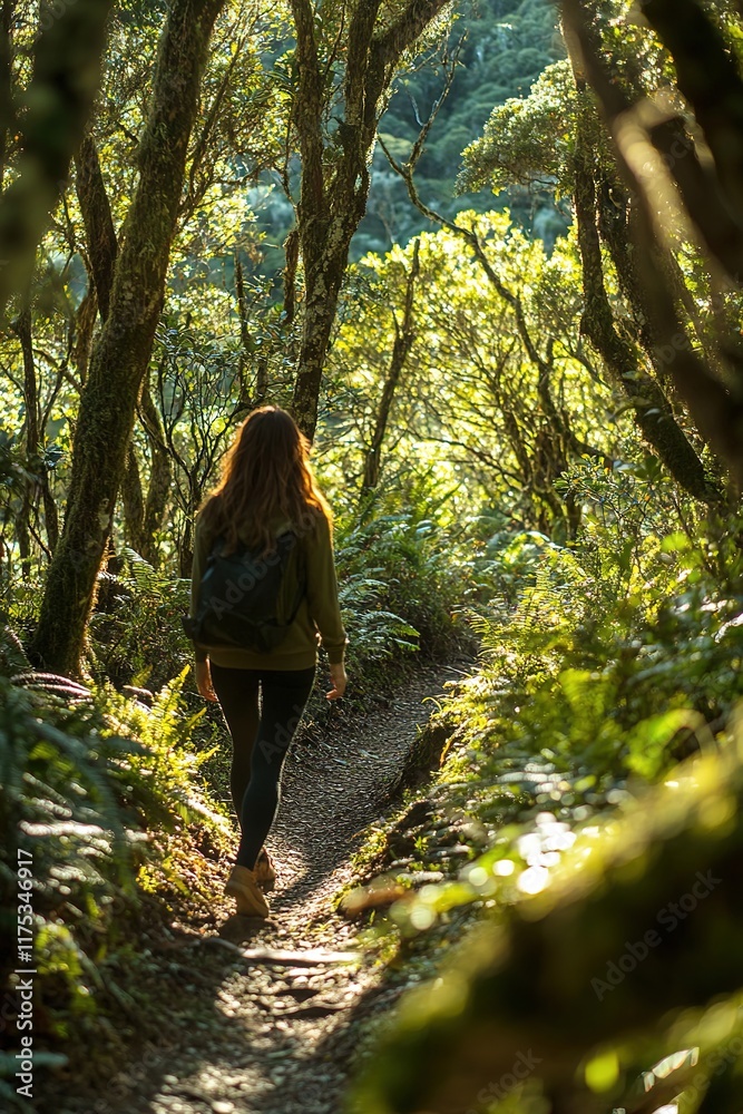 Winding path through lush greenery invites exploration and adven Winding path through lush greenery invites exploration and adven