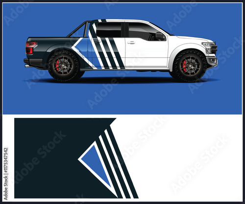 Modern truck and pickup vector graphic