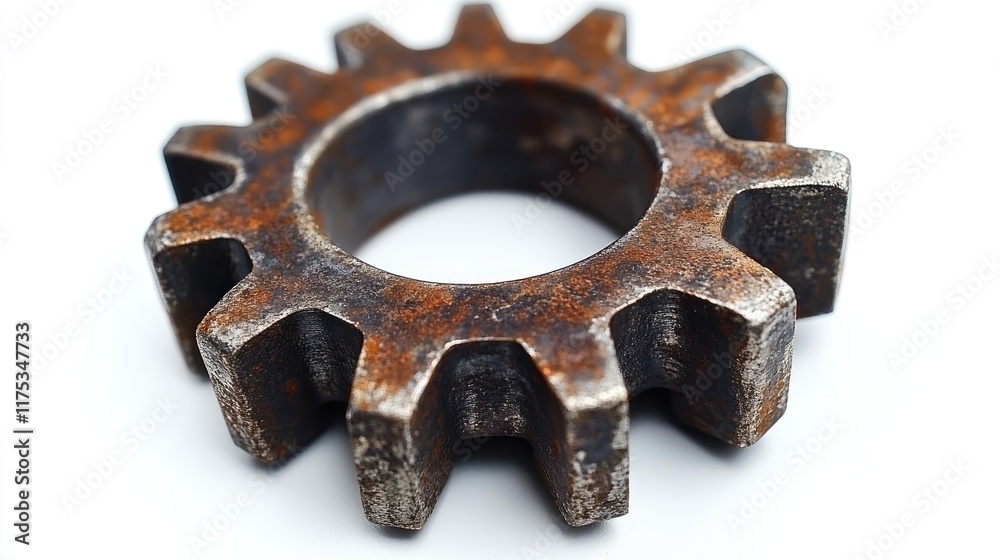 A close-up of a rusty metal gear. Ideal for industrial or steampunk designs. Shows age and wear perfect for vintage projects. A close-up of a rusty metal gear. Ideal for industrial or steampunk designs. Shows age and wear perfect for vintage projects.