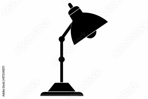 silhouette of floor lamp vector illustration. Classic desk table lamp vector illustration silhouette

