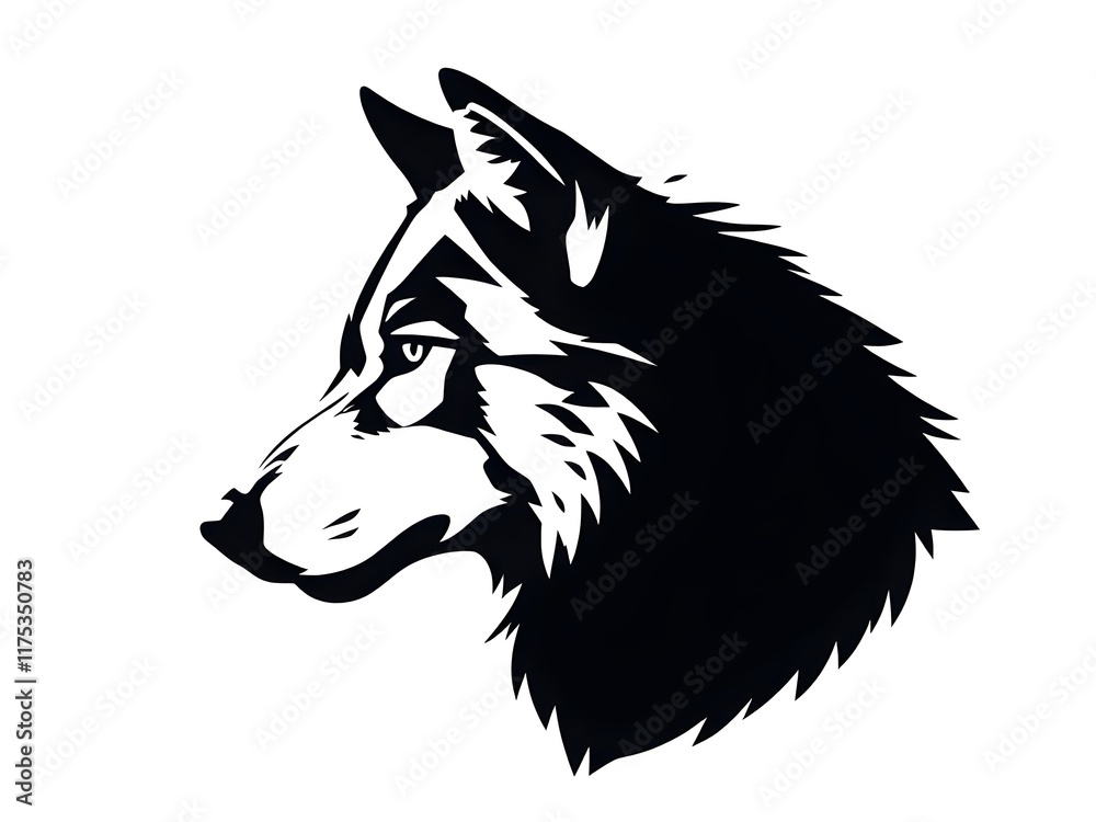 Fototapeta premium Wolf head silhouette 