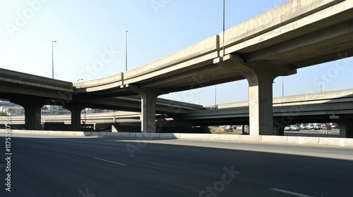 Urban Highway Overpass: Concrete Architecture and Infrastructure