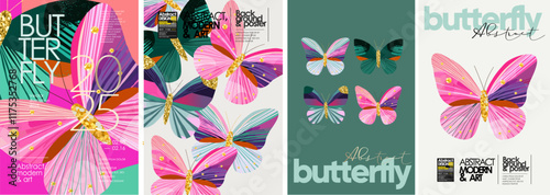 Butterfly. Modern abstract butterfly vector illustration with bold and vibrant patterns. Perfect for modern art posters, covers, or background designs. A mix of creativity and elegance