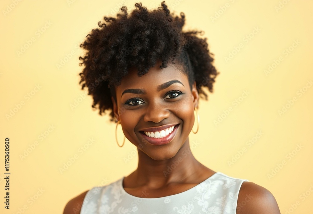 Portrait of a smiling Afro-American woman with a warm expression Portrait of a smiling Afro-American woman with a warm expression