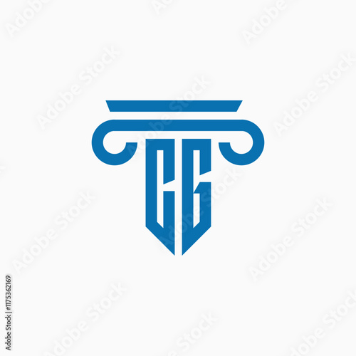 CG letter law logo, law logo, law firm logo template