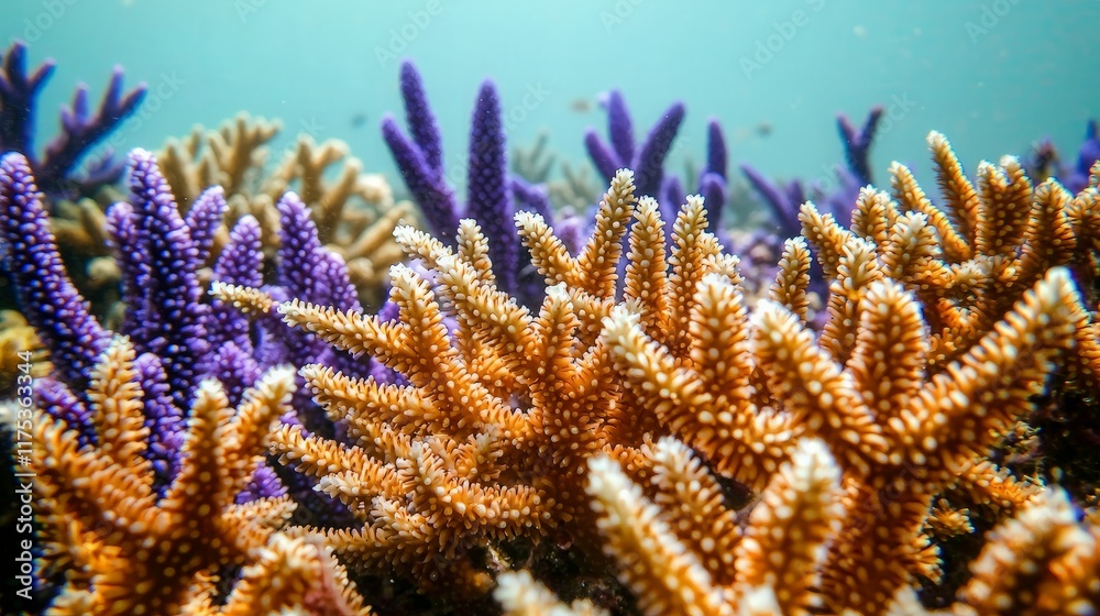 Fototapeta premium Vibrant coral reef underwater scene.