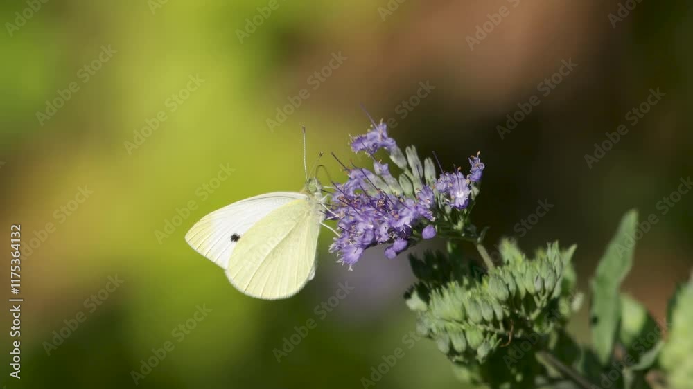 Video of a butterfly drinking nectar from a flower Video of a butterfly drinking nectar from a flower
