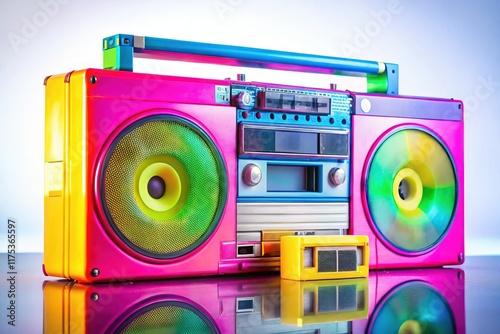 Retro Music Players: CD Player and Cassette Deck on White Background
