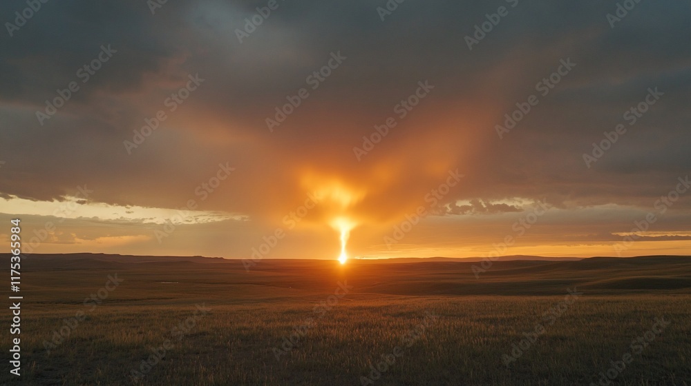 Golden Hour Prairie Sunset: A Breathtaking Landscape Golden Hour Prairie Sunset: A Breathtaking Landscape