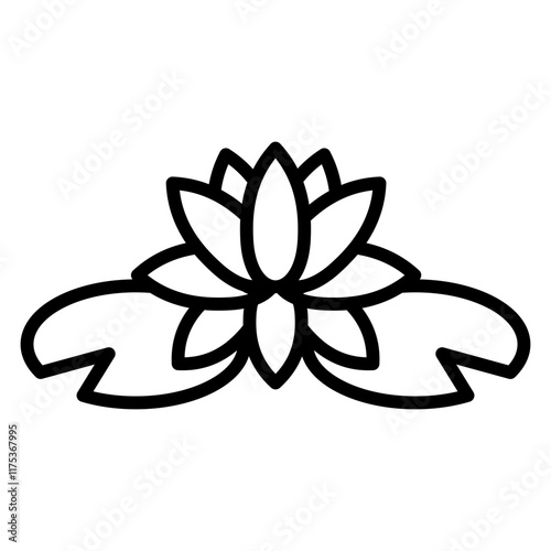 Illustration or icon of lotus flower