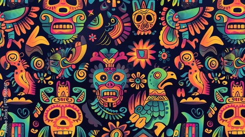 aztec symbol seamless pattern wallpaper
