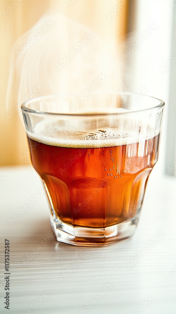 Minimalist Dark Beer With Rich Foam Set on a Simple White Table Capturing Cozy Brewing Moments Minimalist Dark Beer With Rich Foam Set on a Simple White Table Capturing Cozy Brewing Moments