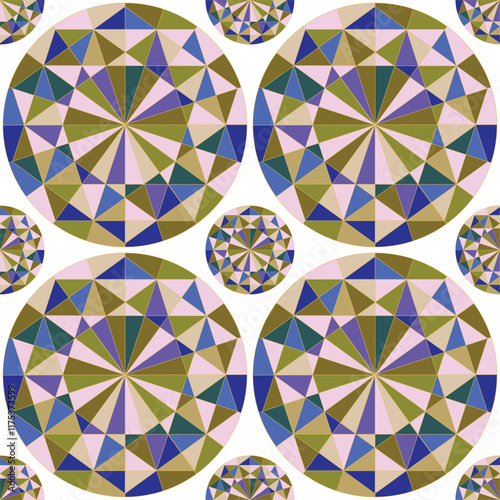 Seamless colorful pattern, colored triangles