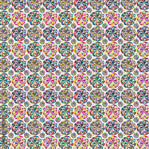 Seamless colorful pattern, colored triangles