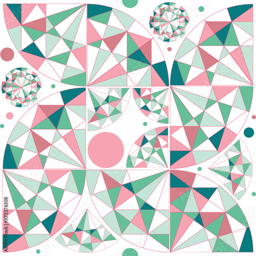 Seamless colorful pattern, colored triangles