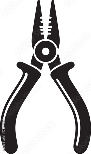 Needle nose pliers tools hand tool silhouette vector illustration
