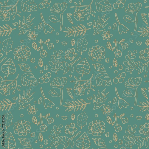 Vibrant Floral Seamless, Charming Blooming Flowers Pattern