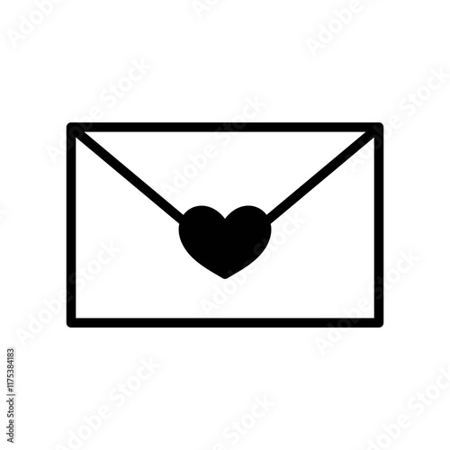 Illustration or icon of a love letter or envelope